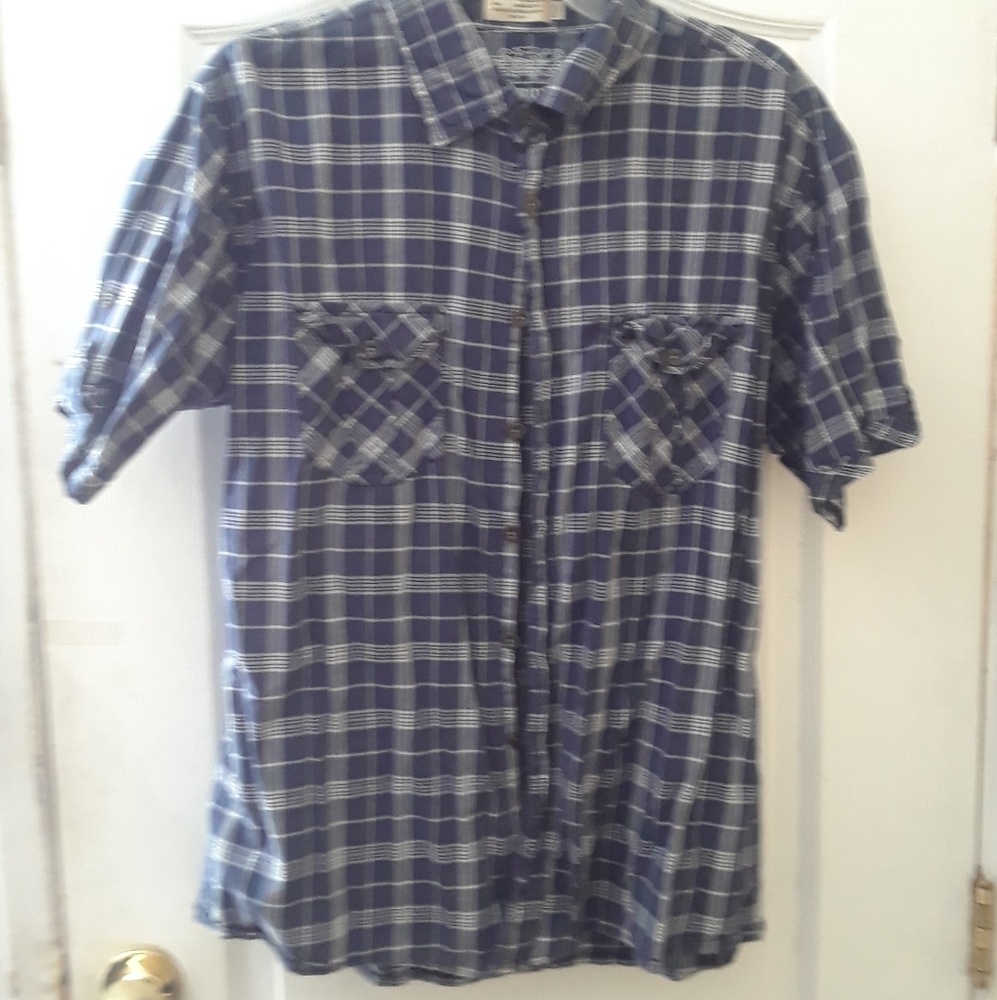Blue plaid shirt